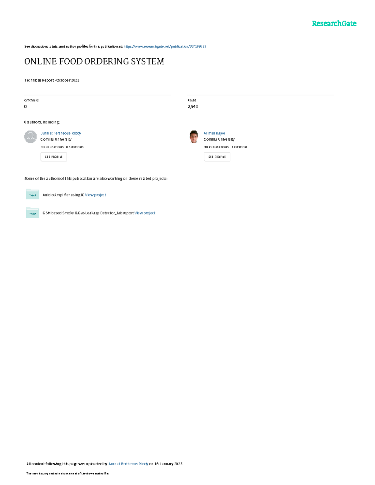 Online Food Order Project - See discussions, stats, and author profiles ...