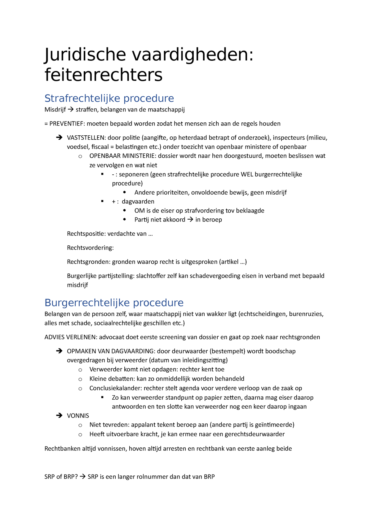 Juridische Vaardigheden - Juridische Vaardigheden: Feitenrechters ...