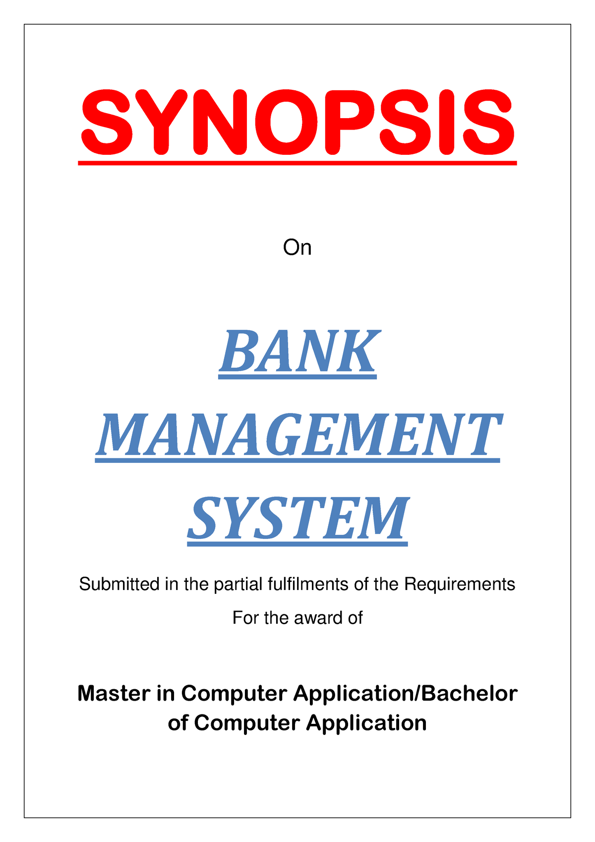 bank management system thesis