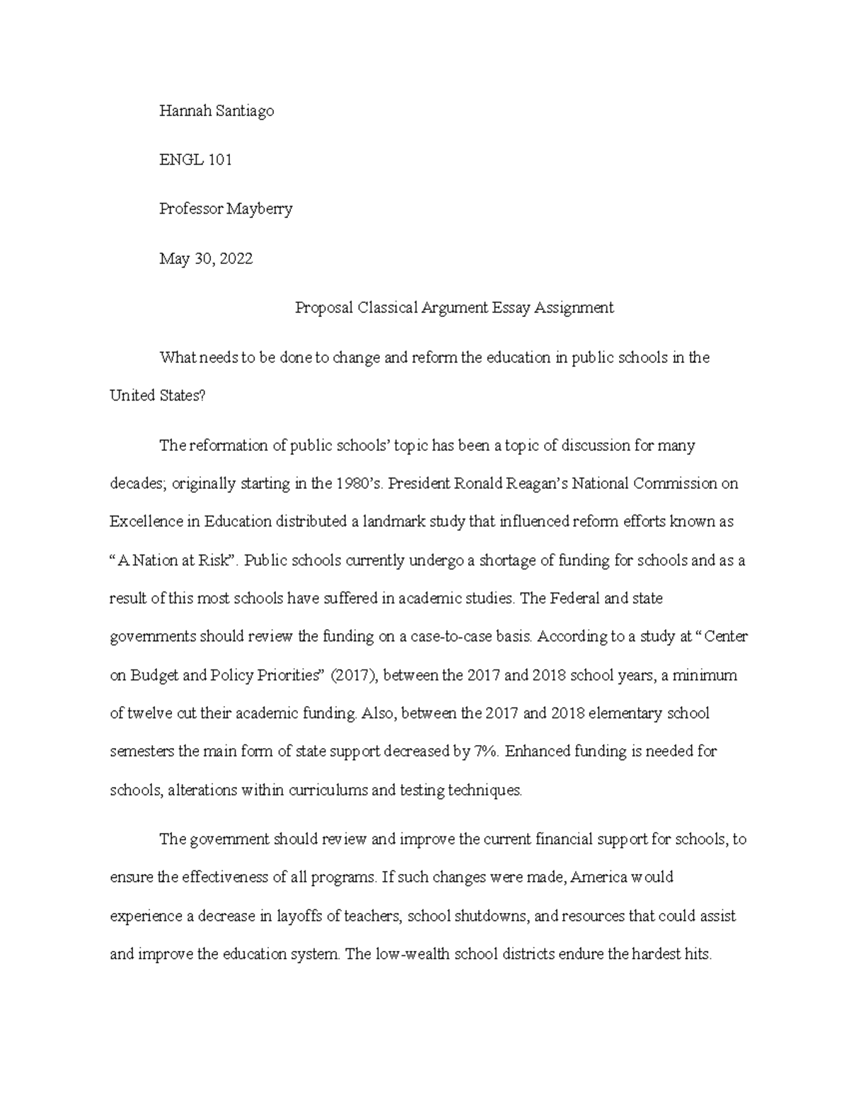 proposal classical argument essay