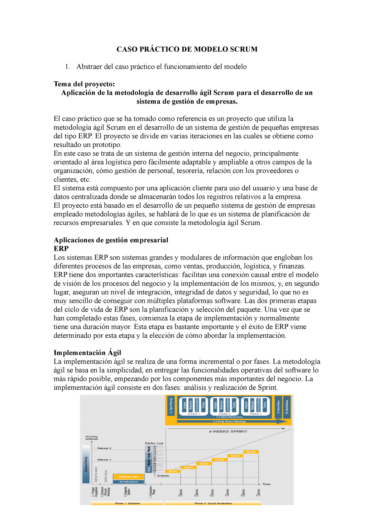 Escrum - CASO PRÁCTICO DE MODELO SCRUM - CASO PRÁCTICO DE MODELO SCRUM  Abstraer del caso práctico el - Studocu