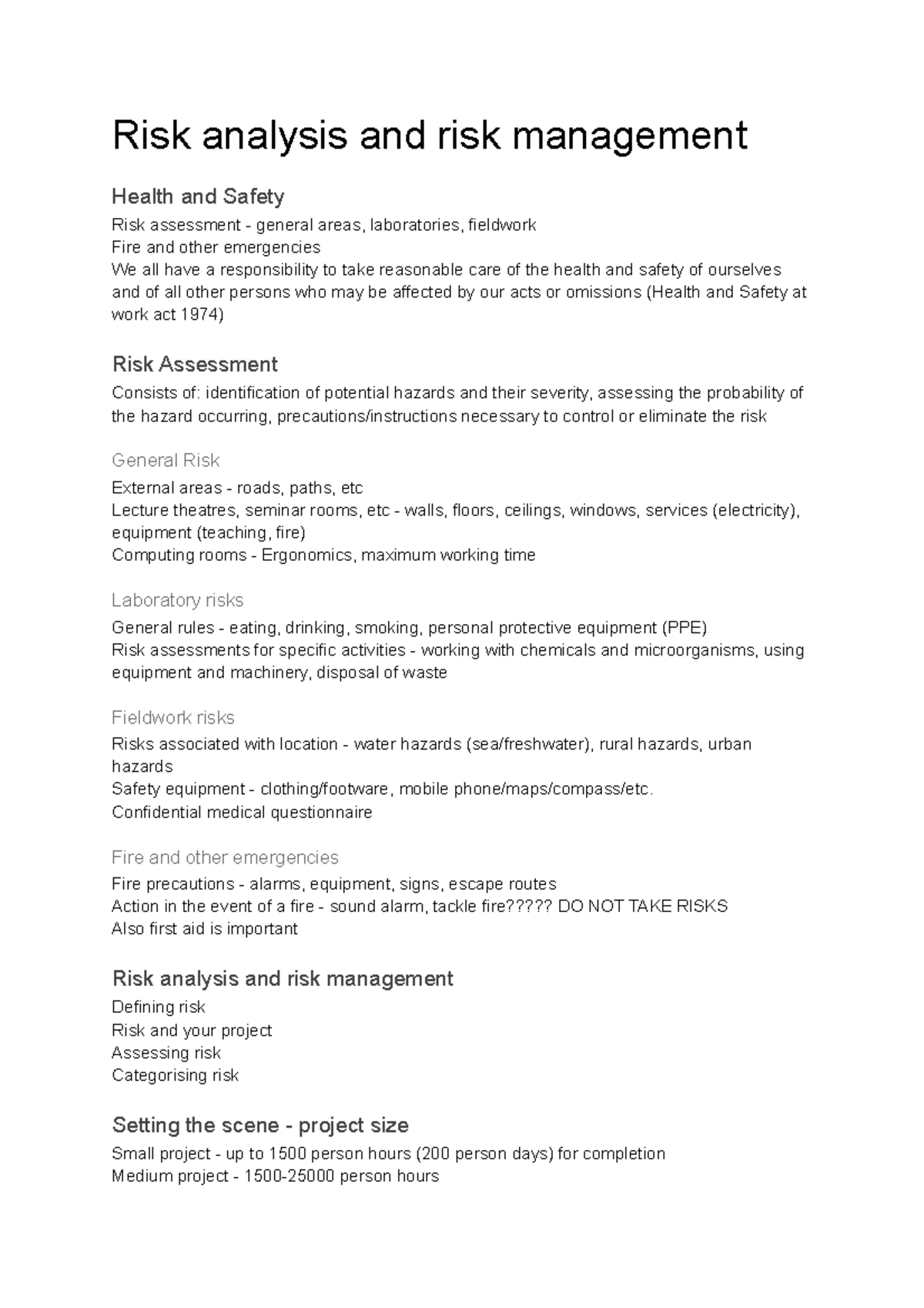 Risk analysis and risk management - Confidential medical questionnaire ...