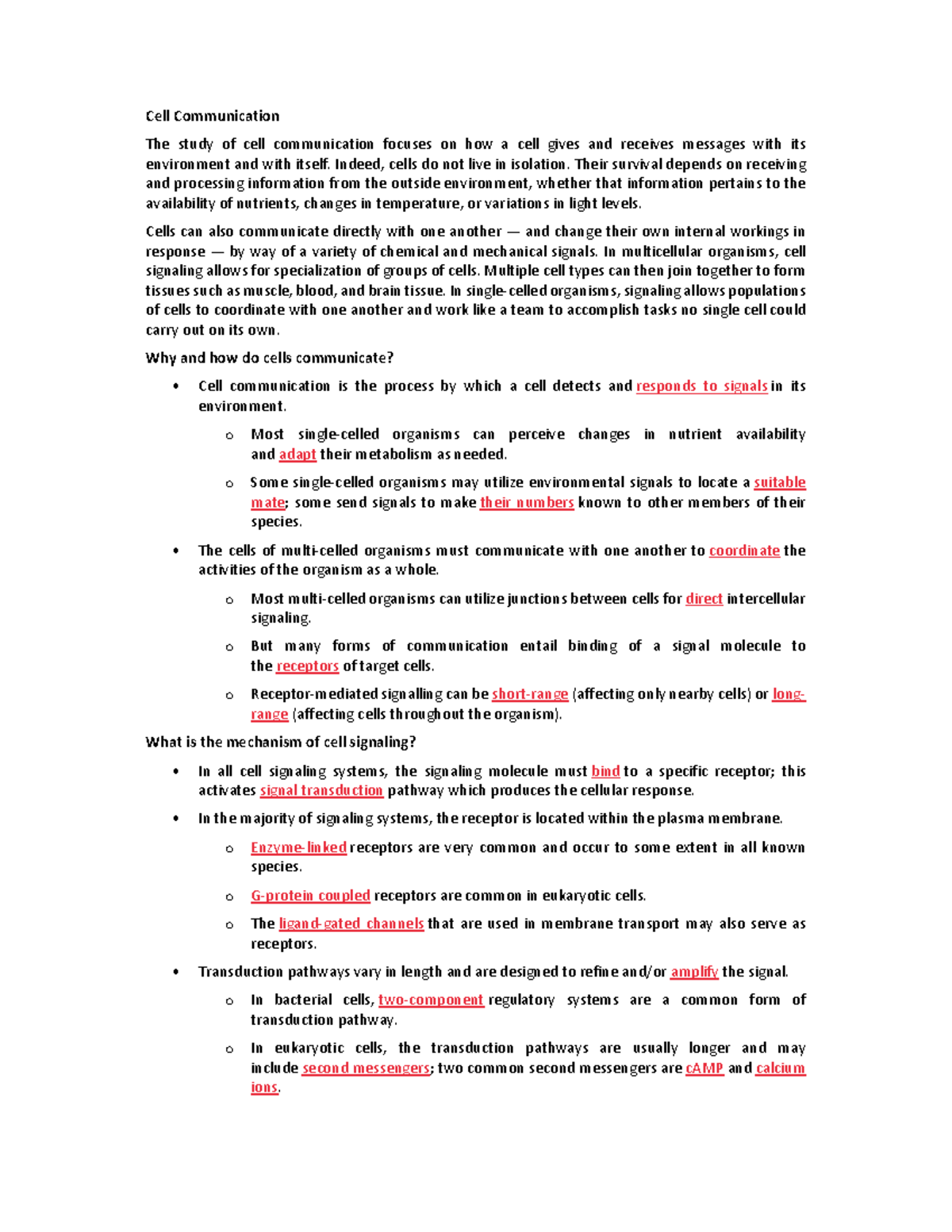 Lecture 9 10 why and how do cells communicate cell communication the