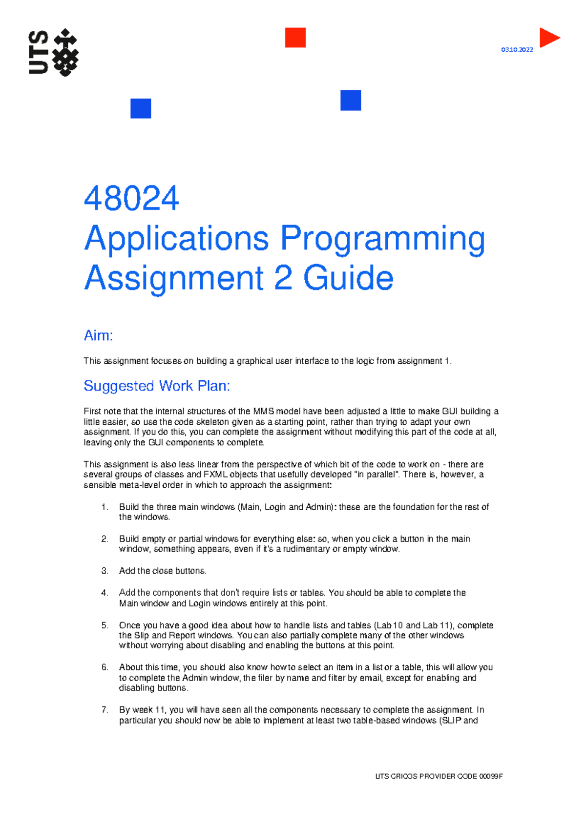 Assignment+2+Guide+MMSfx - UTS CRICOS PROVIDER CODE 00099F 48024 ...