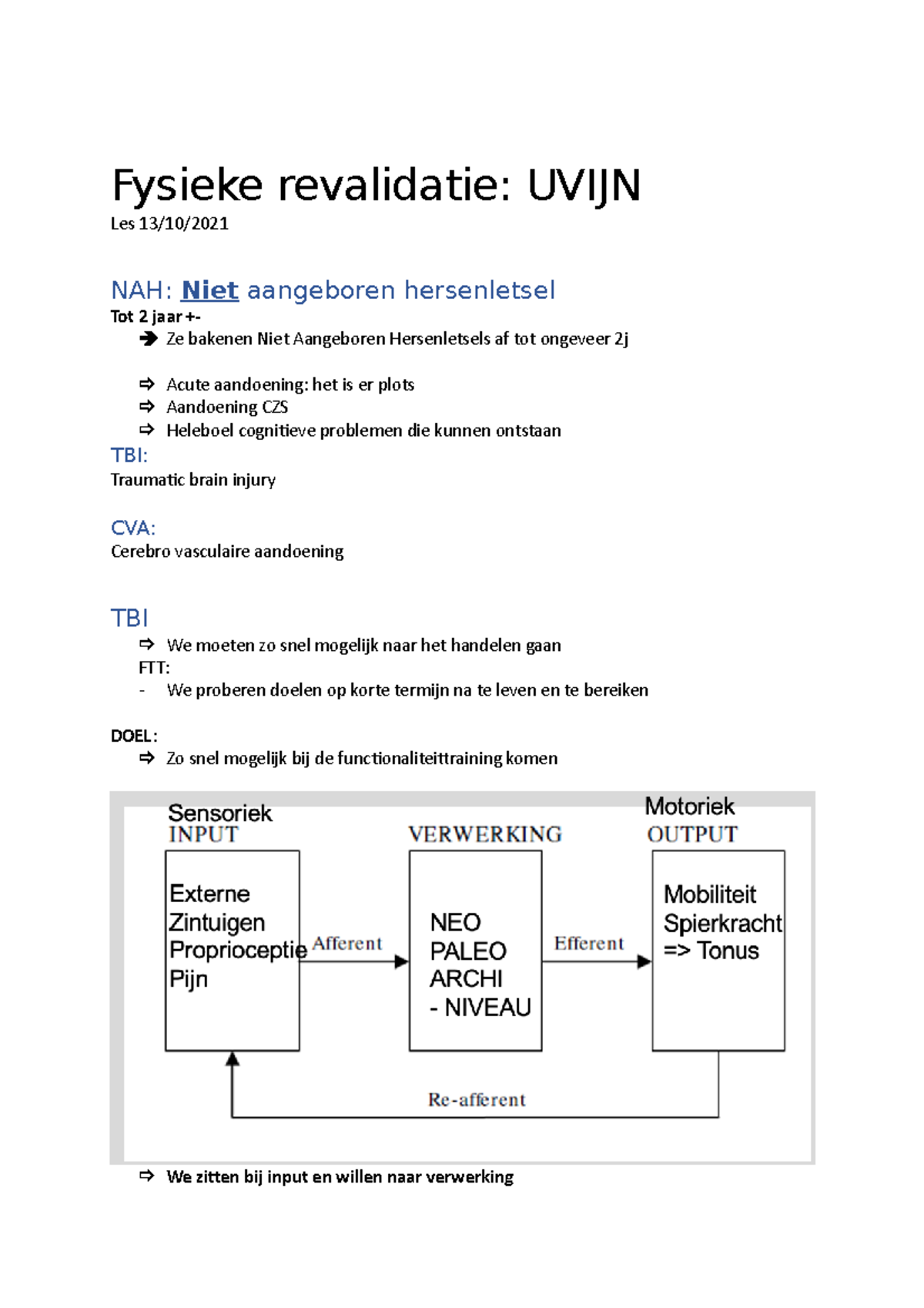 Fysieke Revalidatie - Deel Samenvatting Lessen Uvijn Niet Compleet ...