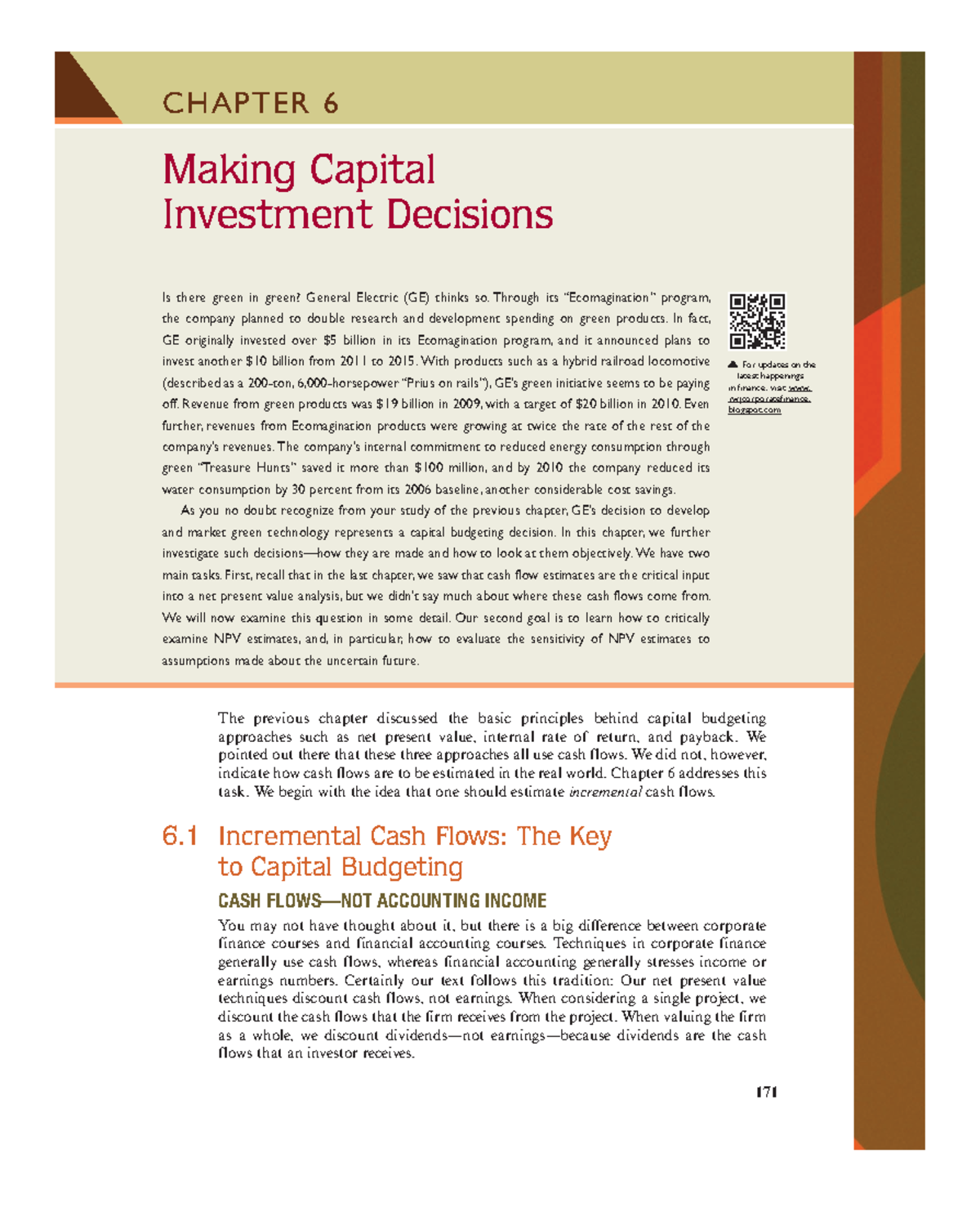 Chapter 6-Making Capital Investment Decisions - 171 CHAPTER 6 Making ...