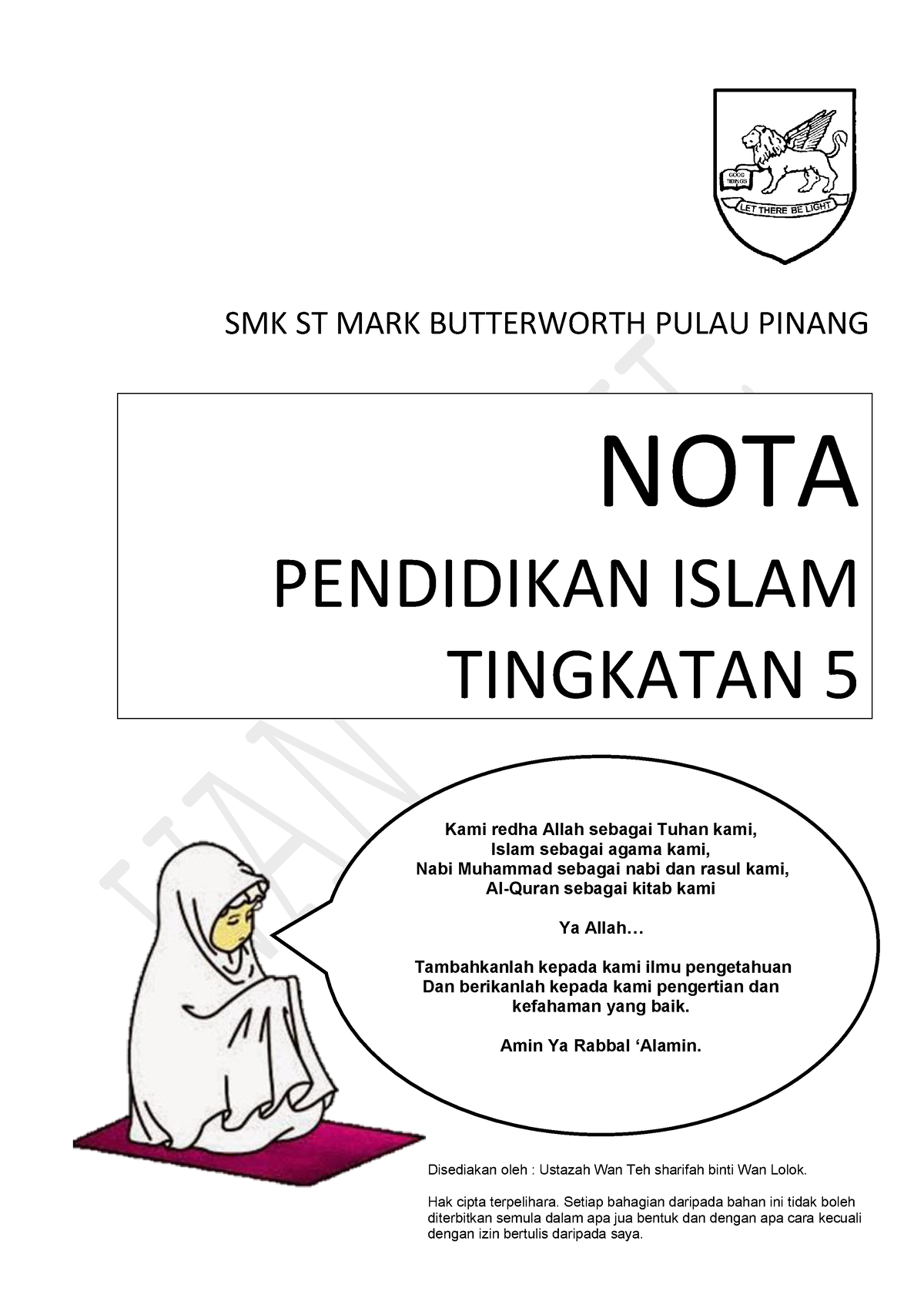 Nota Pendidikan Islam Tingkatan 5 Smk St Mark Butterworth Pulau Pinang Kami Redha Allah Sebagai Studocu