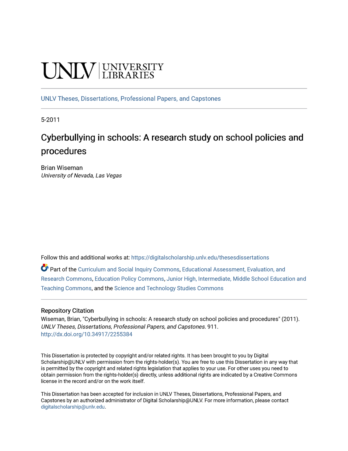 unlv thesis and dissertation