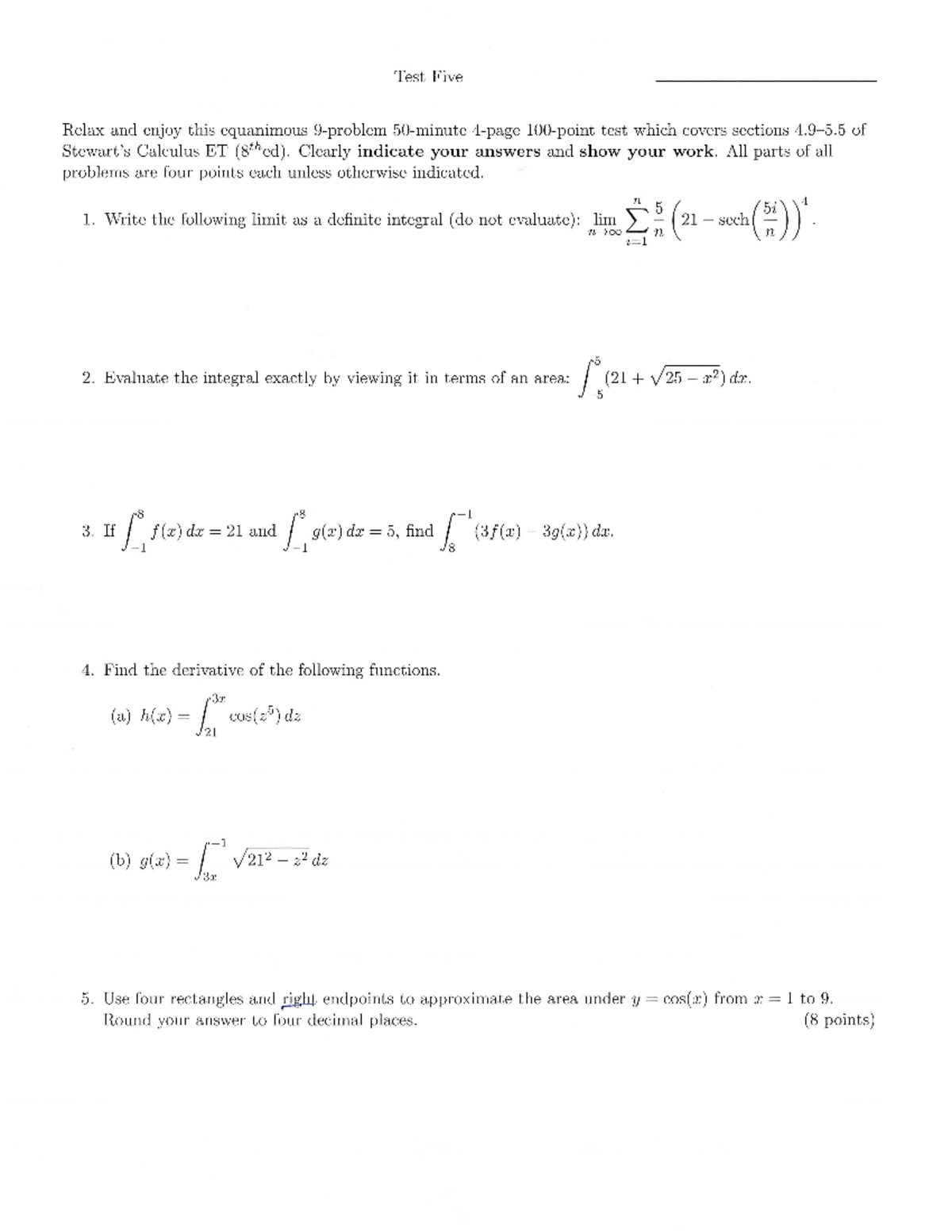 MATH 30 Test 5 - Test paper - MATH 030 - Studocu