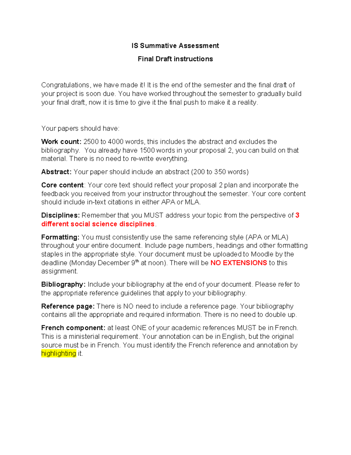 IS Final Draft instructions - IS Summative Assessment Final Draft ...