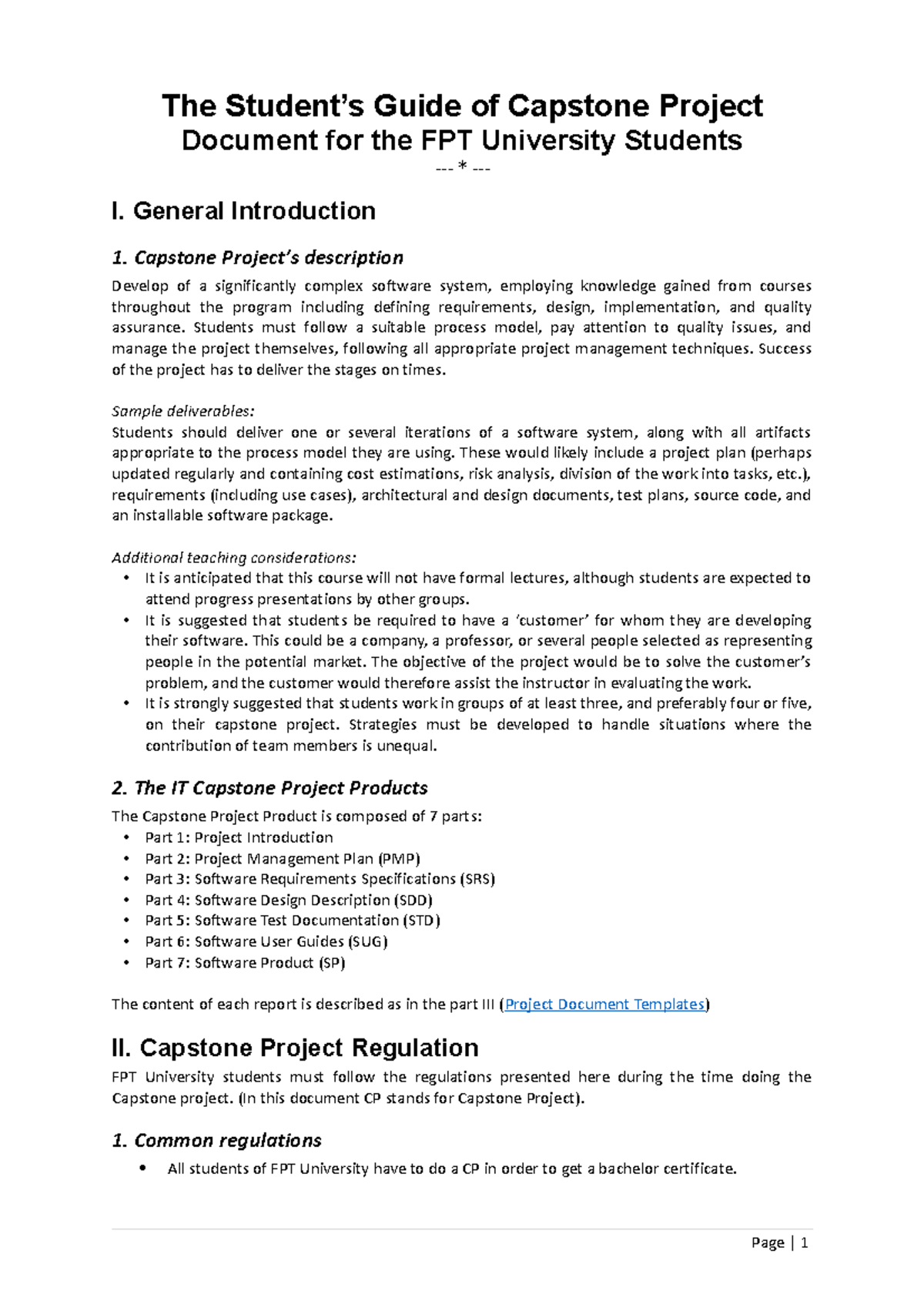 SEP490 Student Guide Fall 2023 The Student’s Guide of Capstone