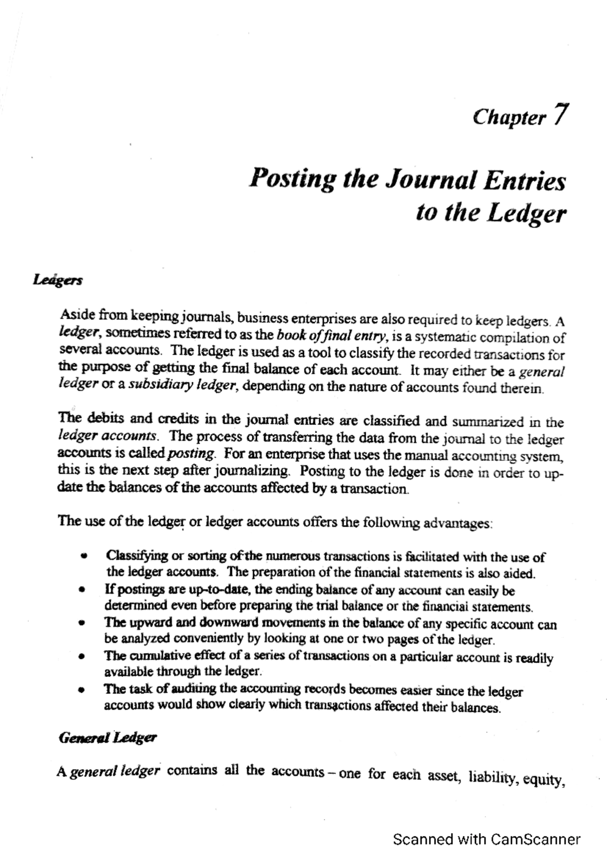 Posting to the Ledger - Scanned from a book - Accountancy - Studocu