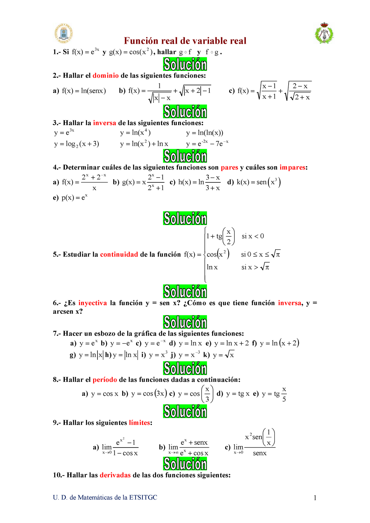 Calculo Funciones De Variable Real Studocu