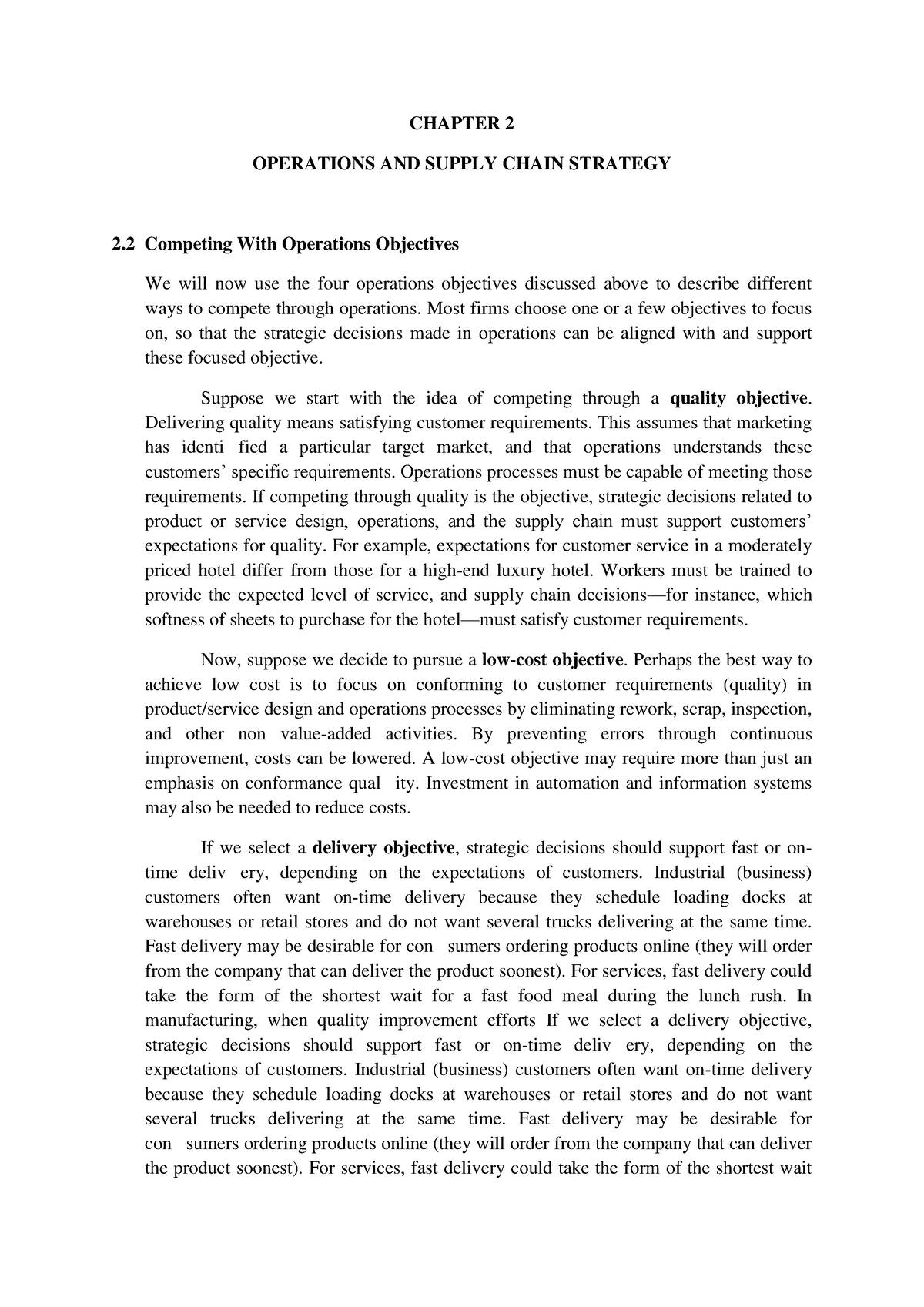 Chapter 2 Operations and Supply n (Compare product imitator and ...