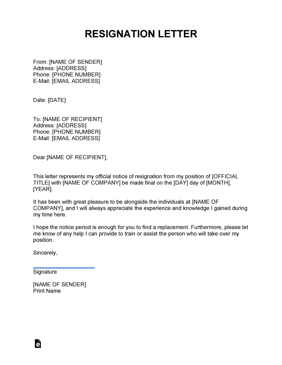 Resignation-Letter - sample resignation - RESIGNATION LETTER From ...