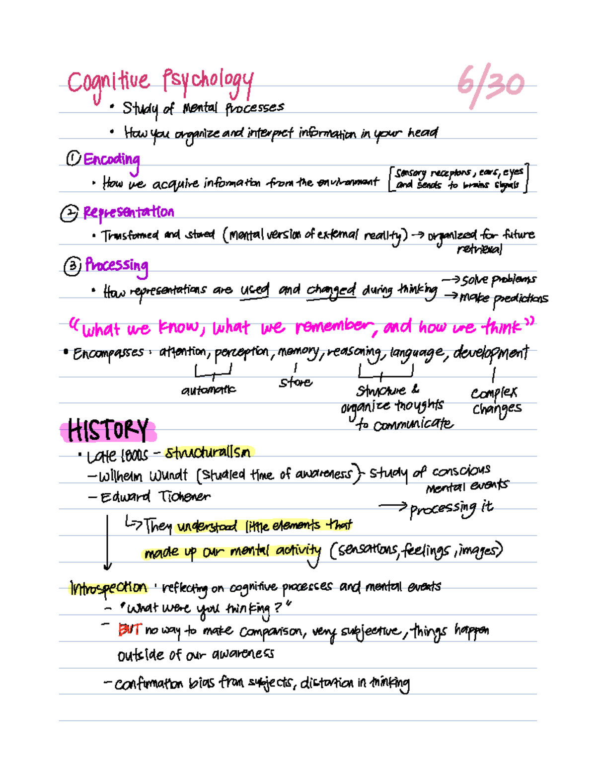 Cognition -part-1 - Cognitive Psychology Study Of Mental Processes How ...