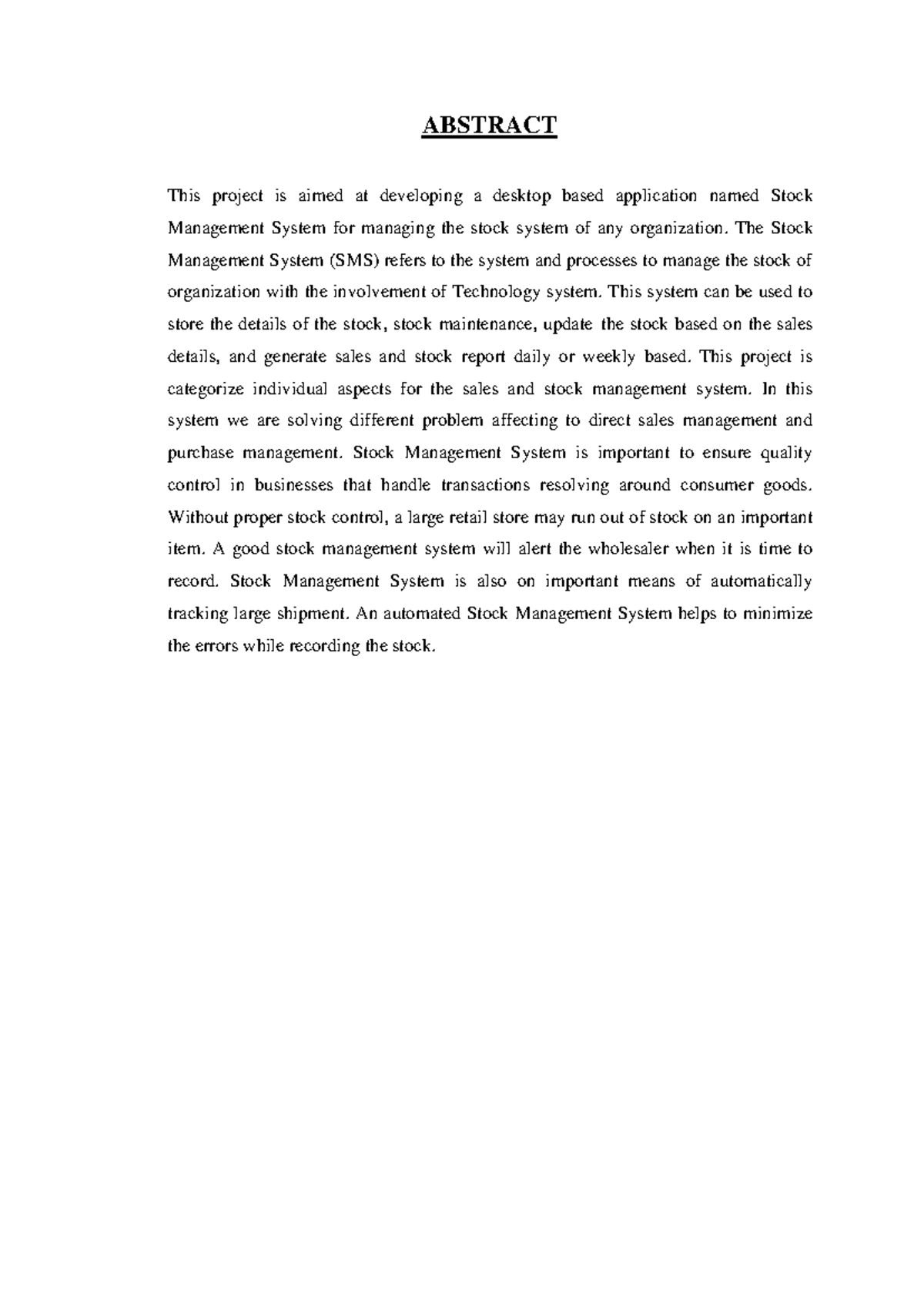 Stockmanagementsystemdocumentation-191028055319 - ABSTRACT This project ...