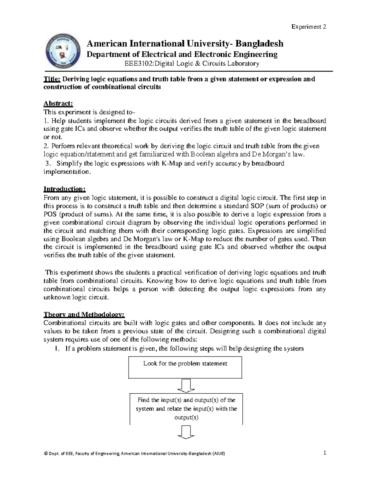 DLC LAB 02 student manual Experiment 2 Look for the problem statement