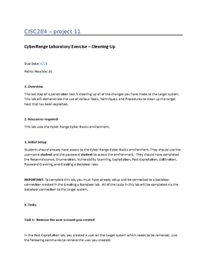 CISC284 alt project 4 enum - CISC284 – project 4 Enumeration Lab Due ...