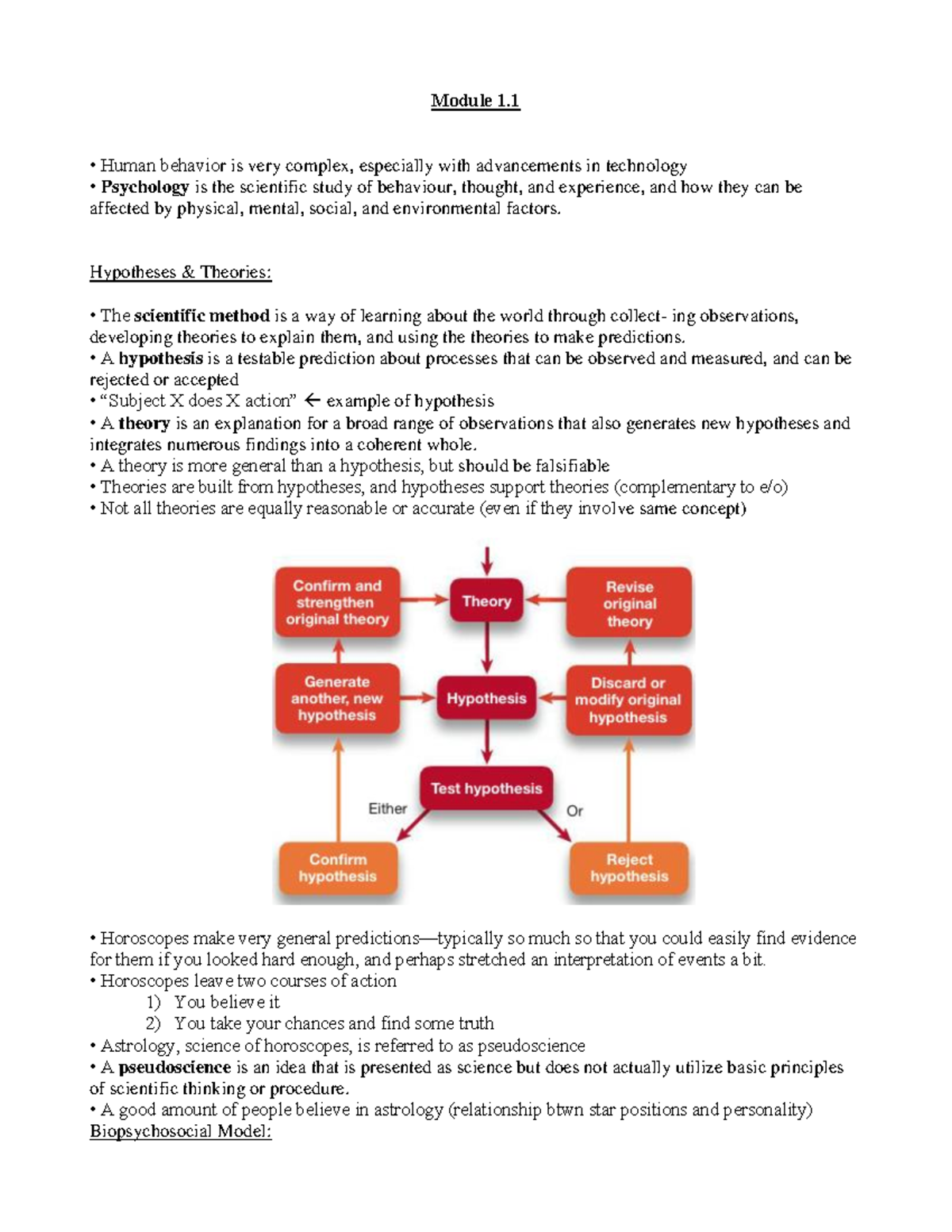 Summary Psychological Science - module 1 and 2 - Module 1 Human ...