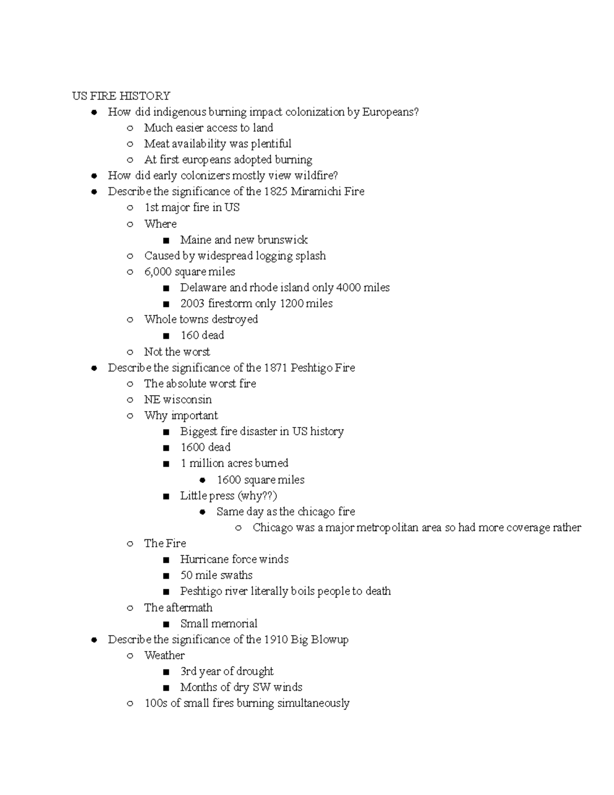 NR EOS 308 Fire and Society 1-15 - US FIRE HISTORY How did indigenous ...