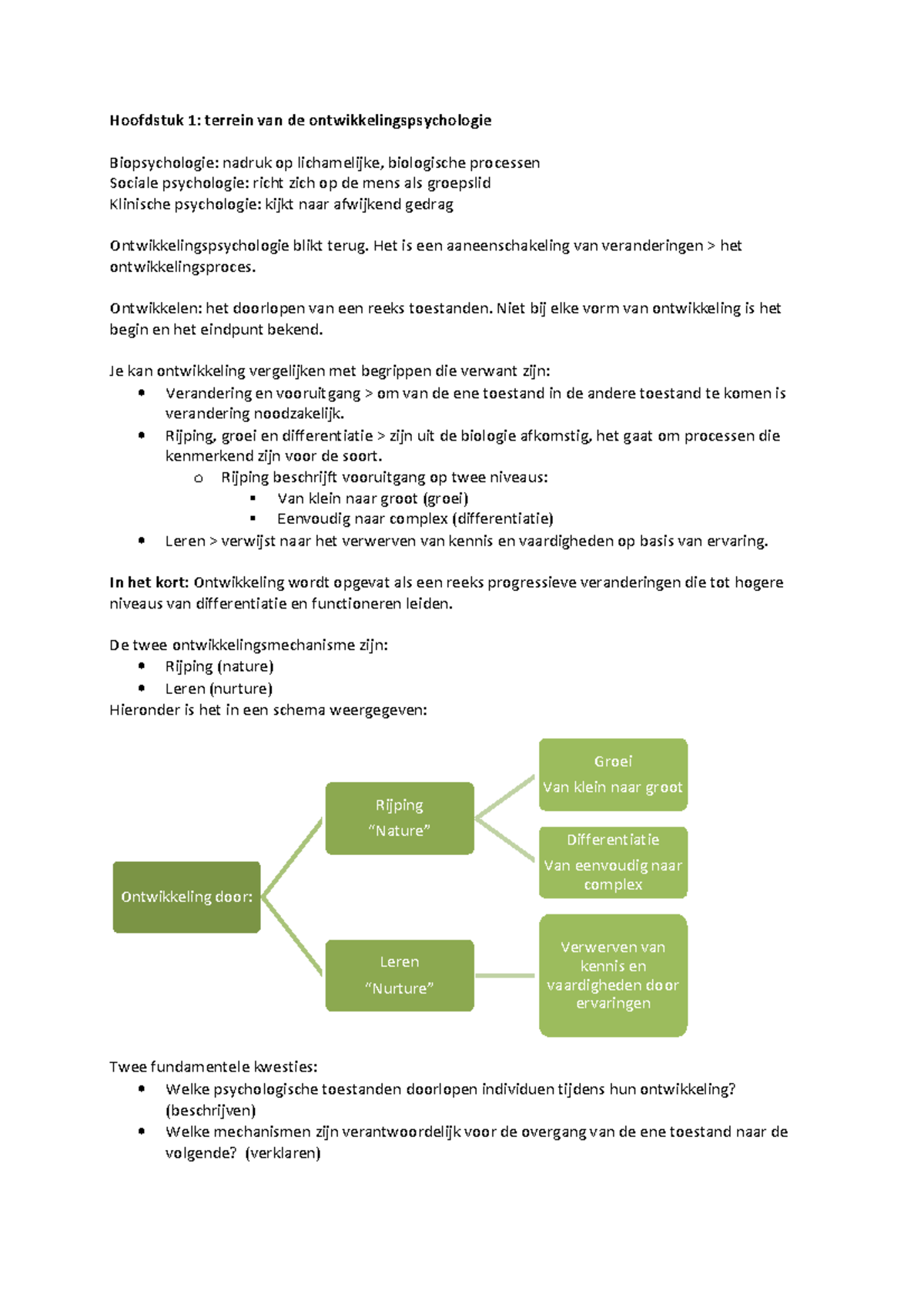 Samenvatting Ontwikkelingspsychologie Liesbeth Van Beemen - Hoofdstuk 1 ...