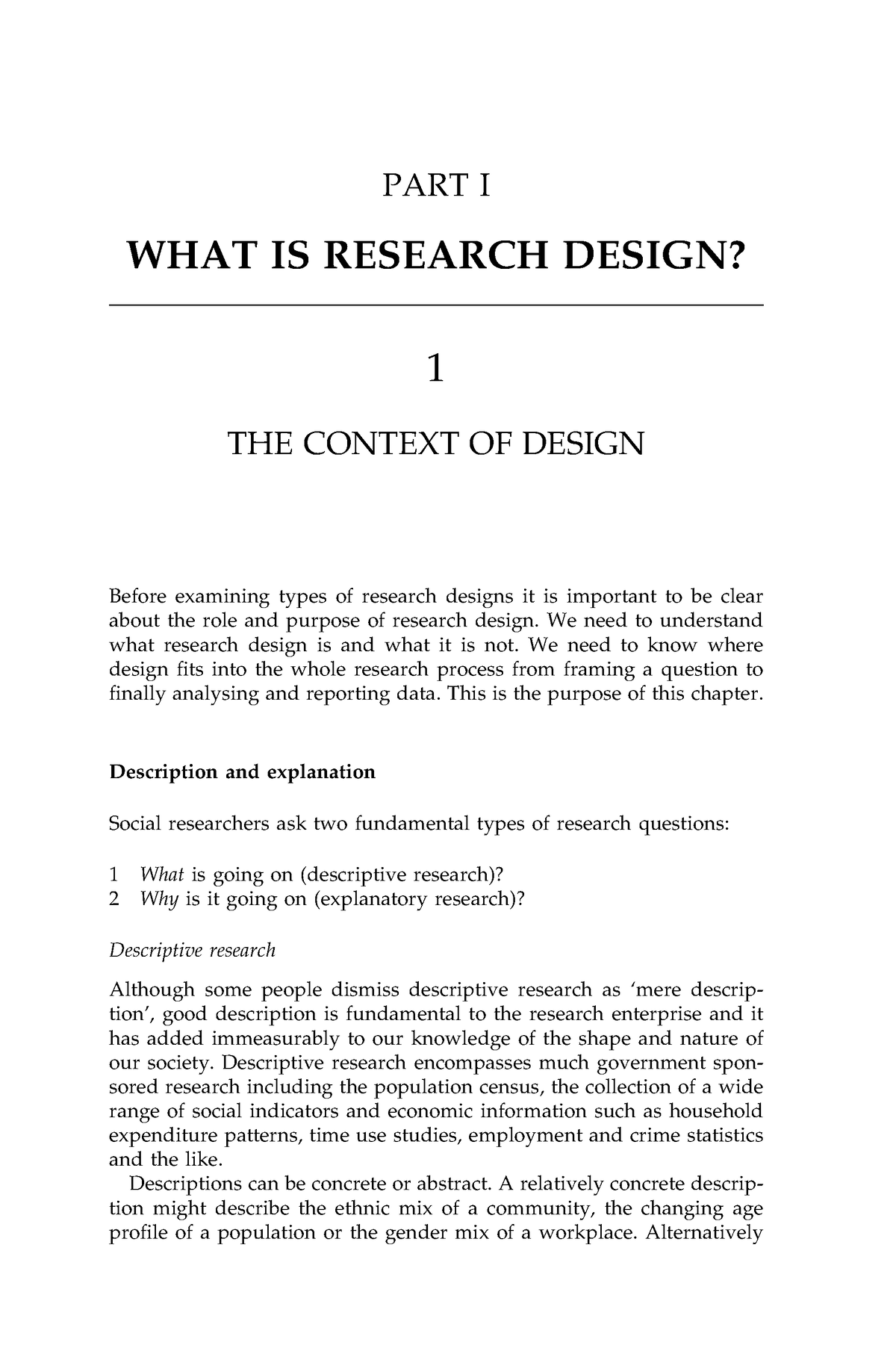 WHAT IS A Research Design 005847 Ch1 PART I WHAT IS RESEARCH DESIGN 