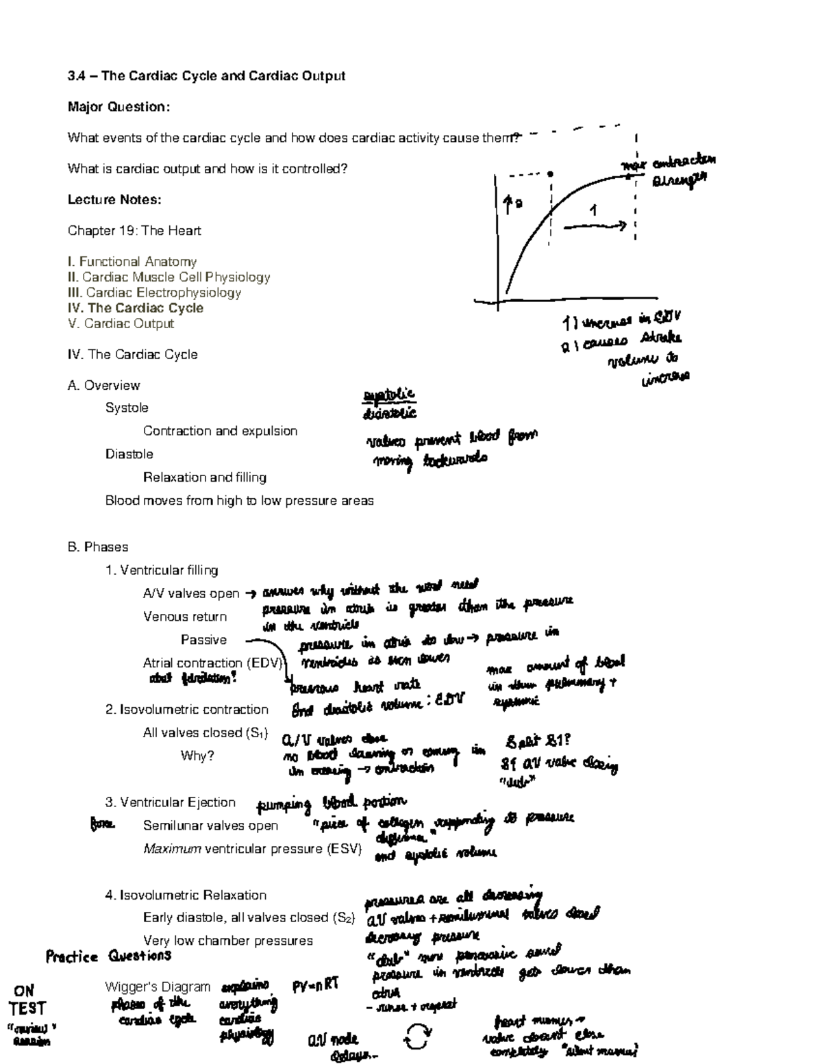 3.3 - Cardiac Cycle and Cardiac Output Lecture Notes - 3 – The Cardiac ...