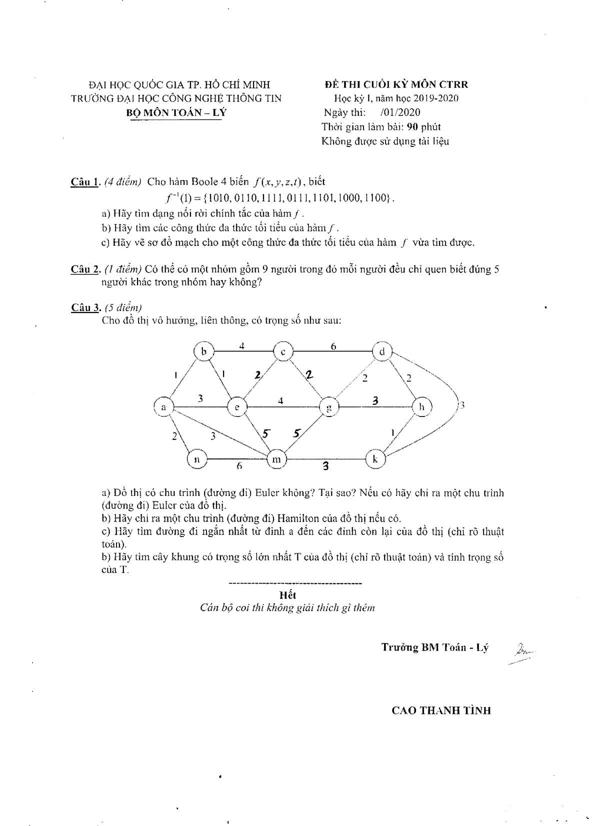 HK1 2019-2020 - CTRR - Cấu Trúc Rời Rạc - Studocu