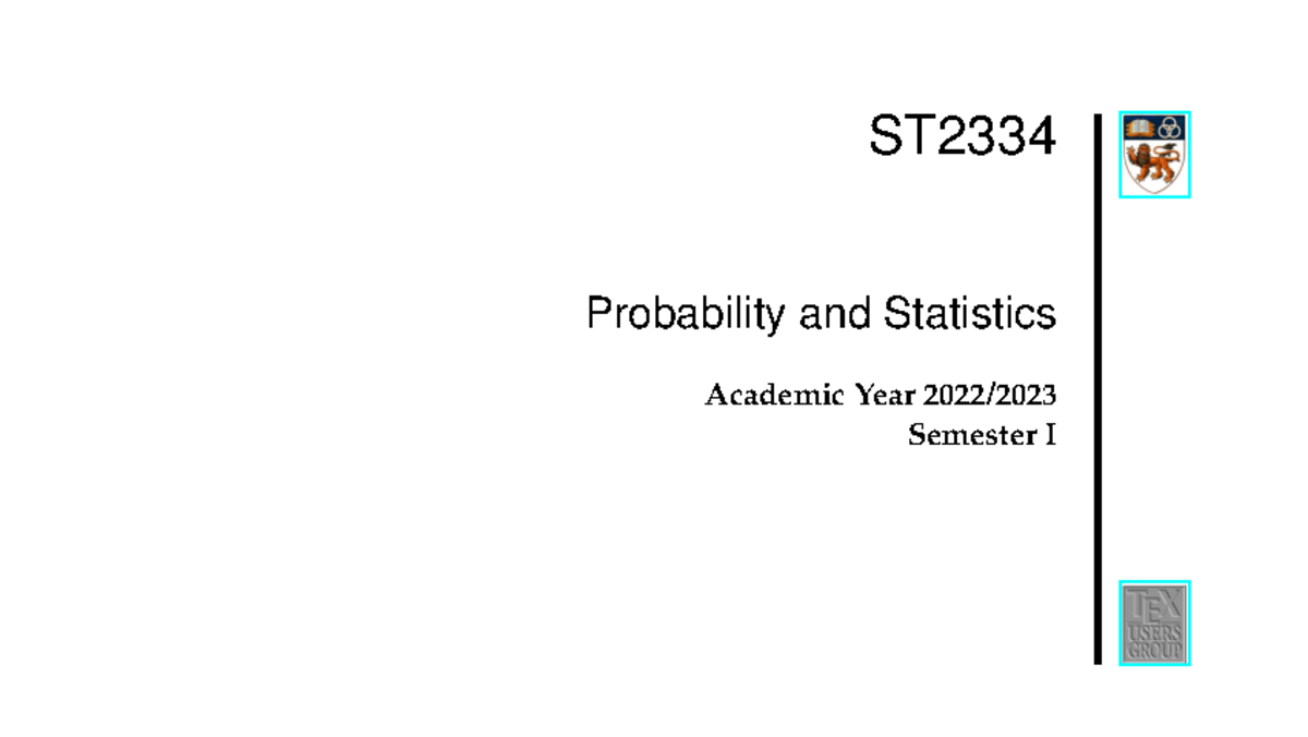 ST2334 Chapter 1 Slides - ST Probability And Statistics Academic Year ...