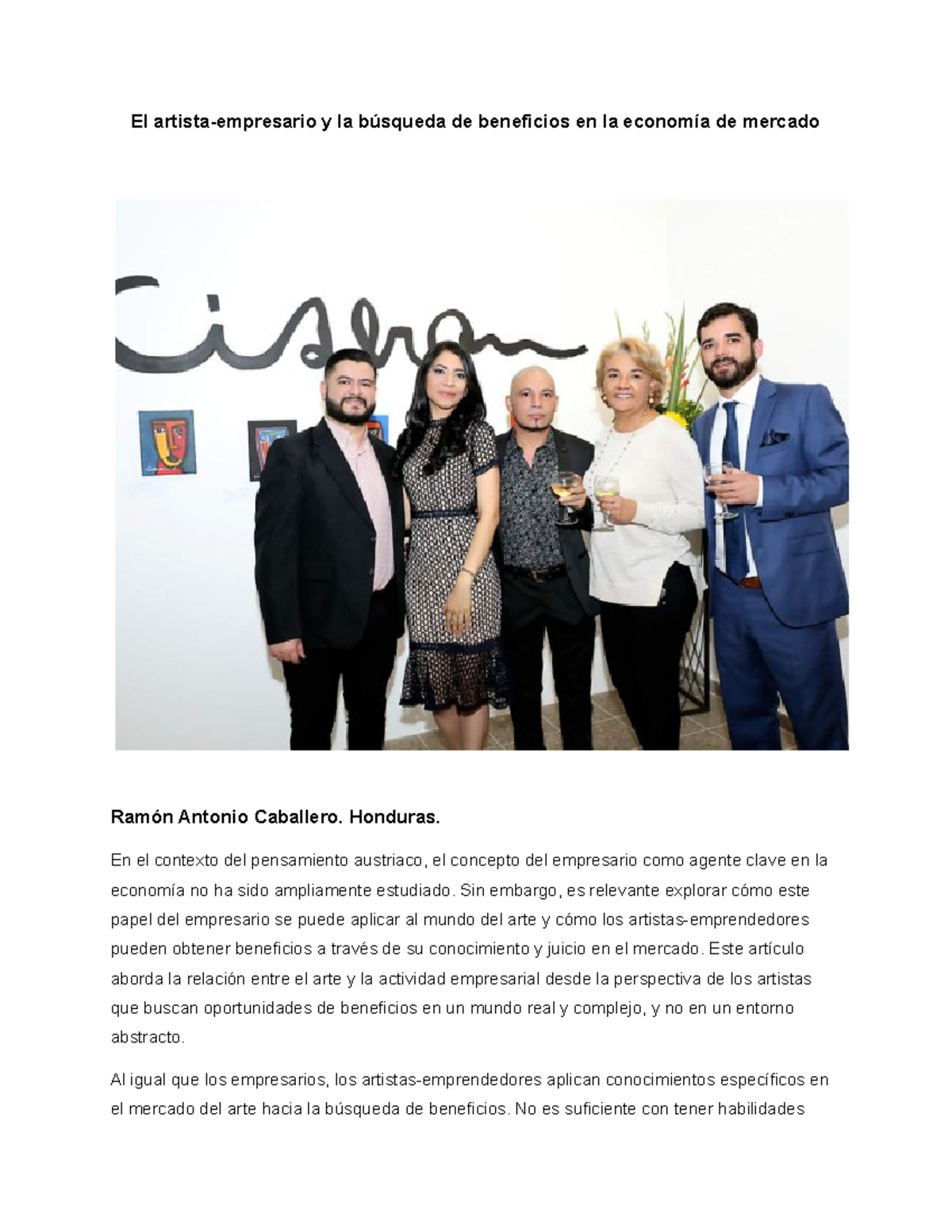 El artista-empresario y la búsqueda de beneficios en la economía de ...