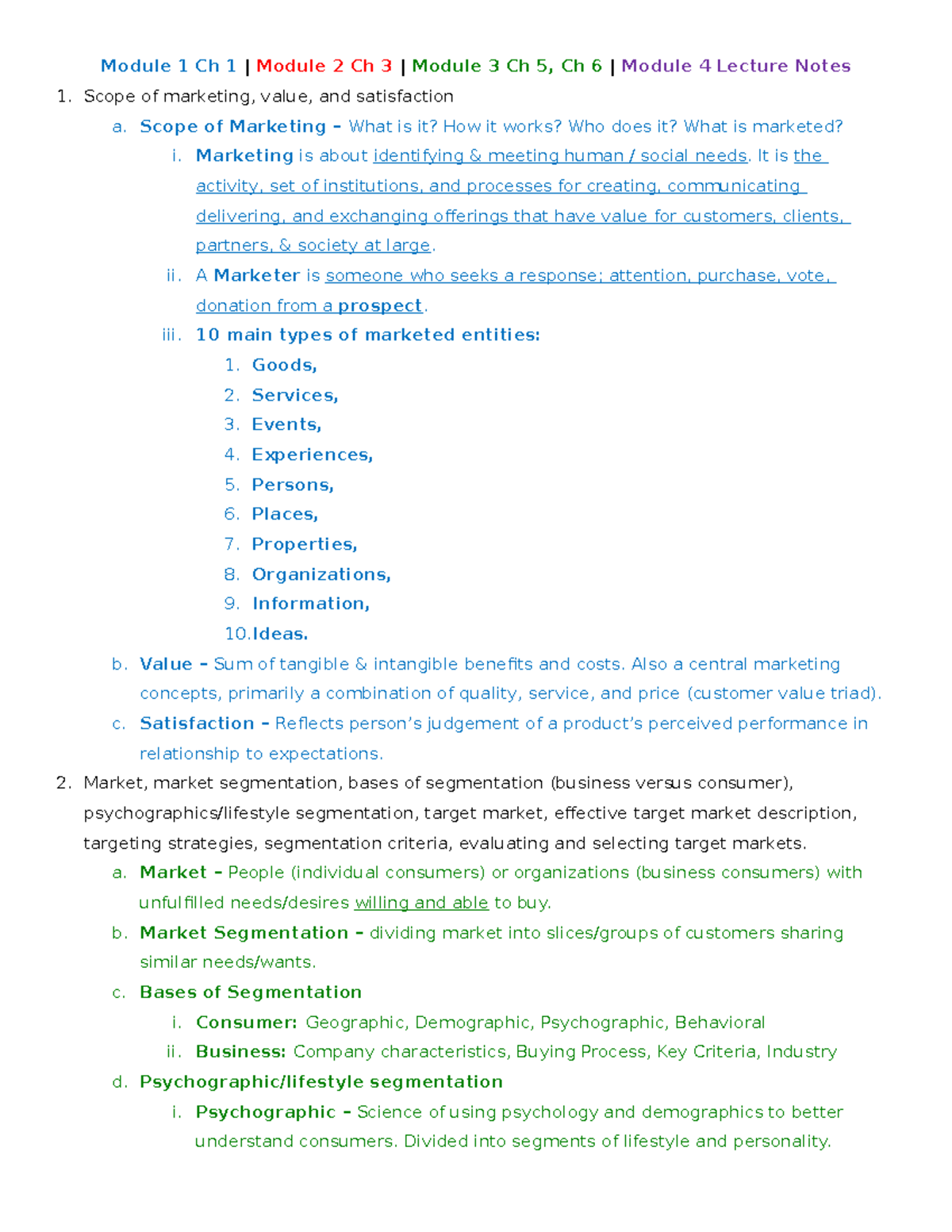 Exam 1 Study Topics Answered - Module 1 Ch 1 | Module 2 Ch 3 | Module 3 ...