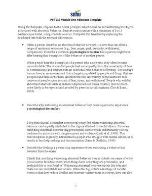 PSY 375 Project One - PSY 375 Project One Template Bright Futures Focus ...