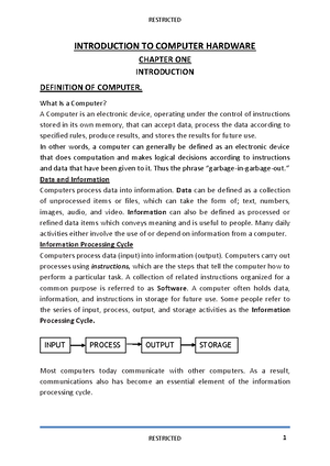 Computer Basics Lecture Notes for beginners - Computer Basics What is A ...
