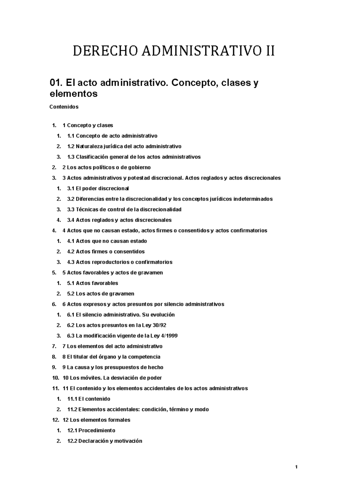 Derecho Administrativo II - DERECHO ADMINISTRATIVO II 01. El Acto ...