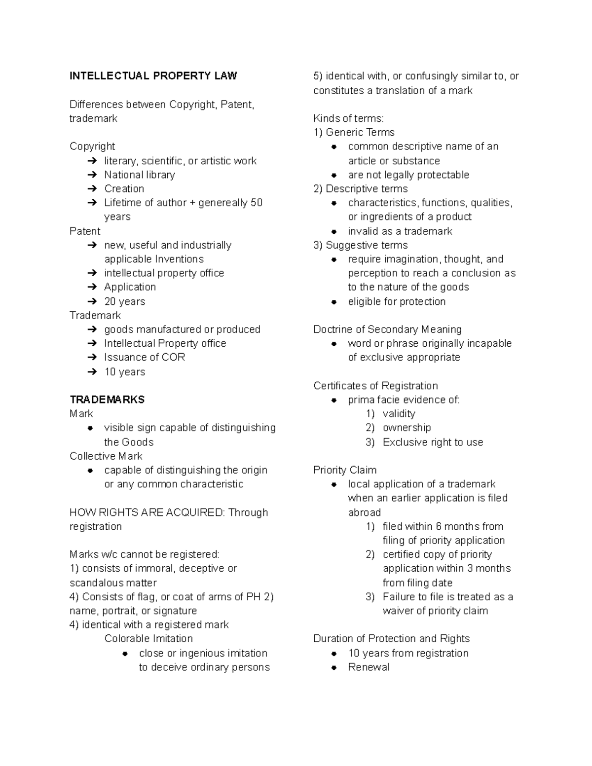Intellectual Property Law - INTELLECTUAL PROPERTY LAW Differences ...