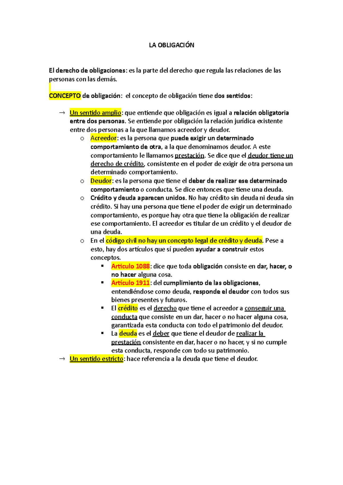 Resumen Obligaciones Y Contratos - LA El Derecho De Obligaciones: Es La ...