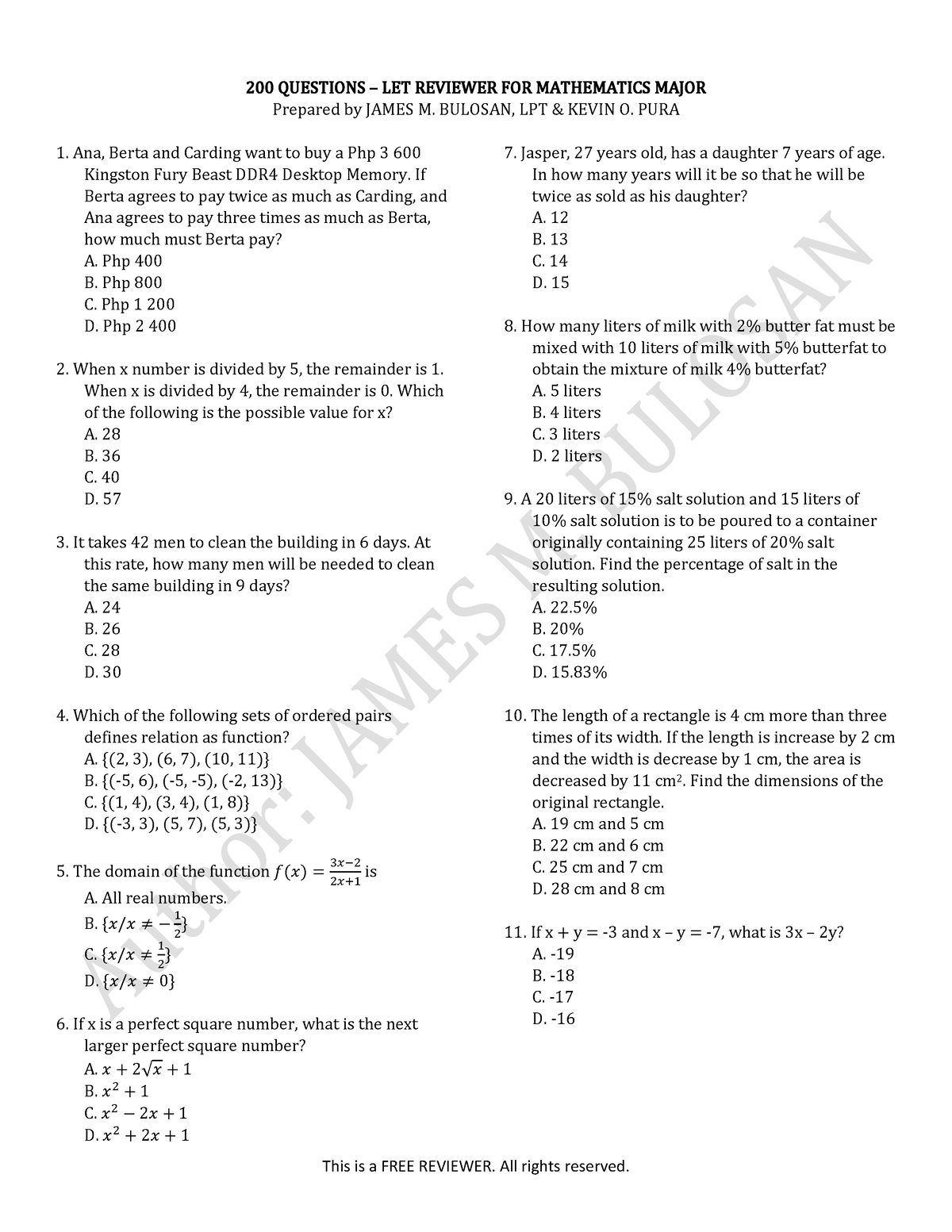 math major coursework