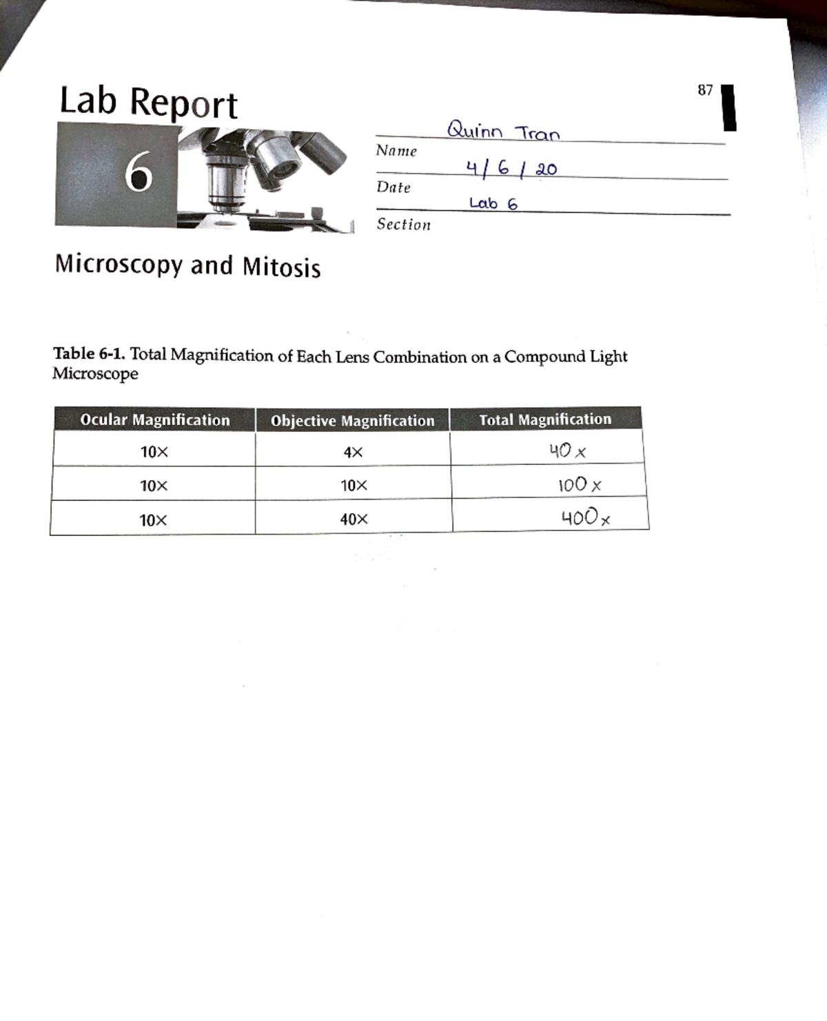Tran - Lab Report 6 - r Lab Report &ui°nn 1roo Name Date Lctb G Section ...