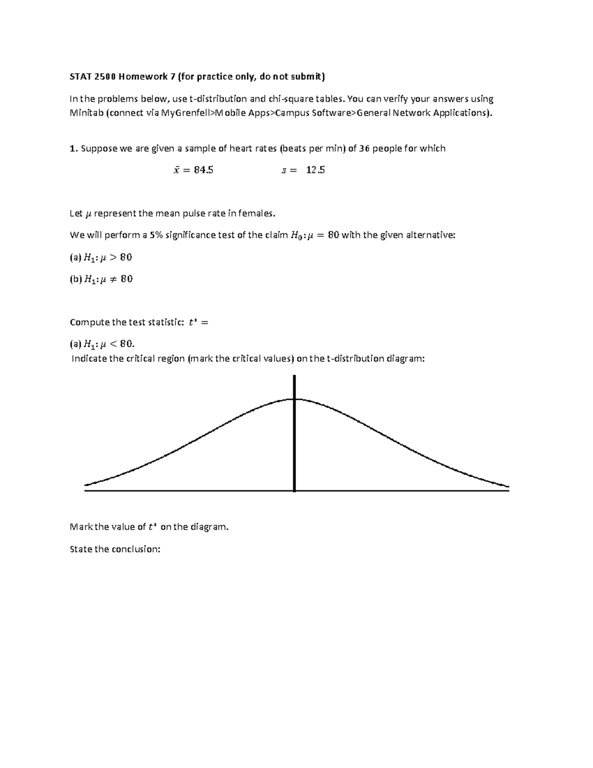 Sample/practice exam 2018, questions - STAT 2500 Homework 7 (for ...
