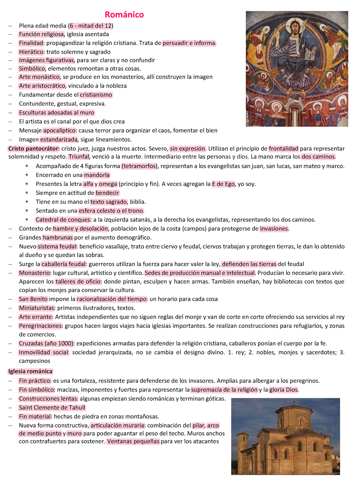 Resumen parcial 2 - Románico − Plena edad media (6 - mitad del 12) −  Función religiosa, iglesia - Studocu