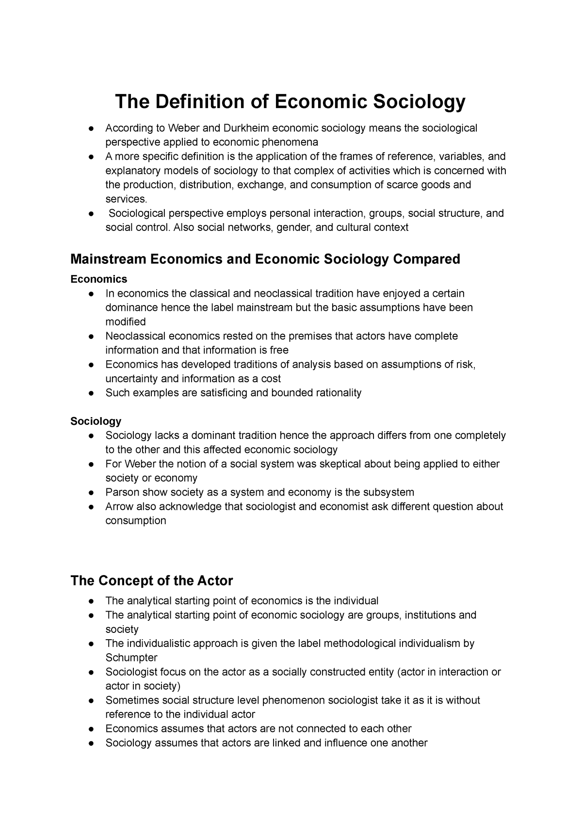 economic sociology case study