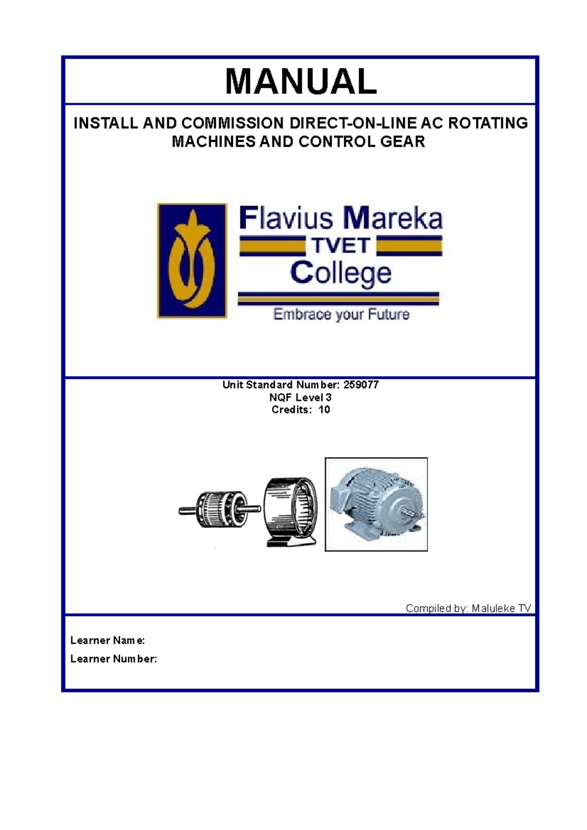 (L3.012) (Manual) Install and commission AC rotating
