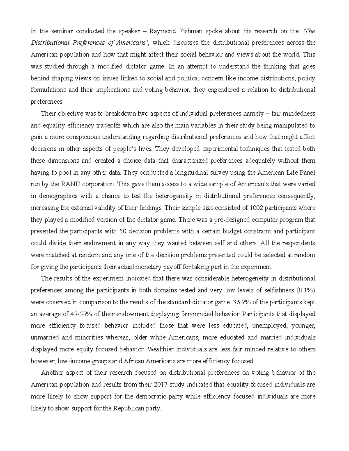 Speaker Series - Paper 3 - In the seminar conducted the speaker ...