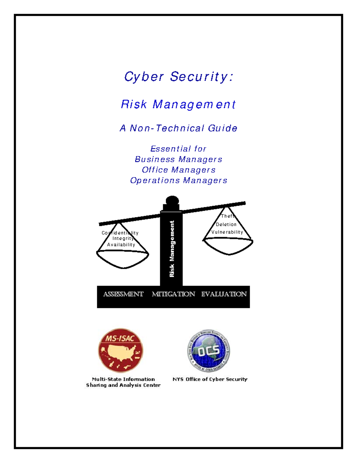 Risk Management - Security - Cyber Security: Risk Management A Non ...