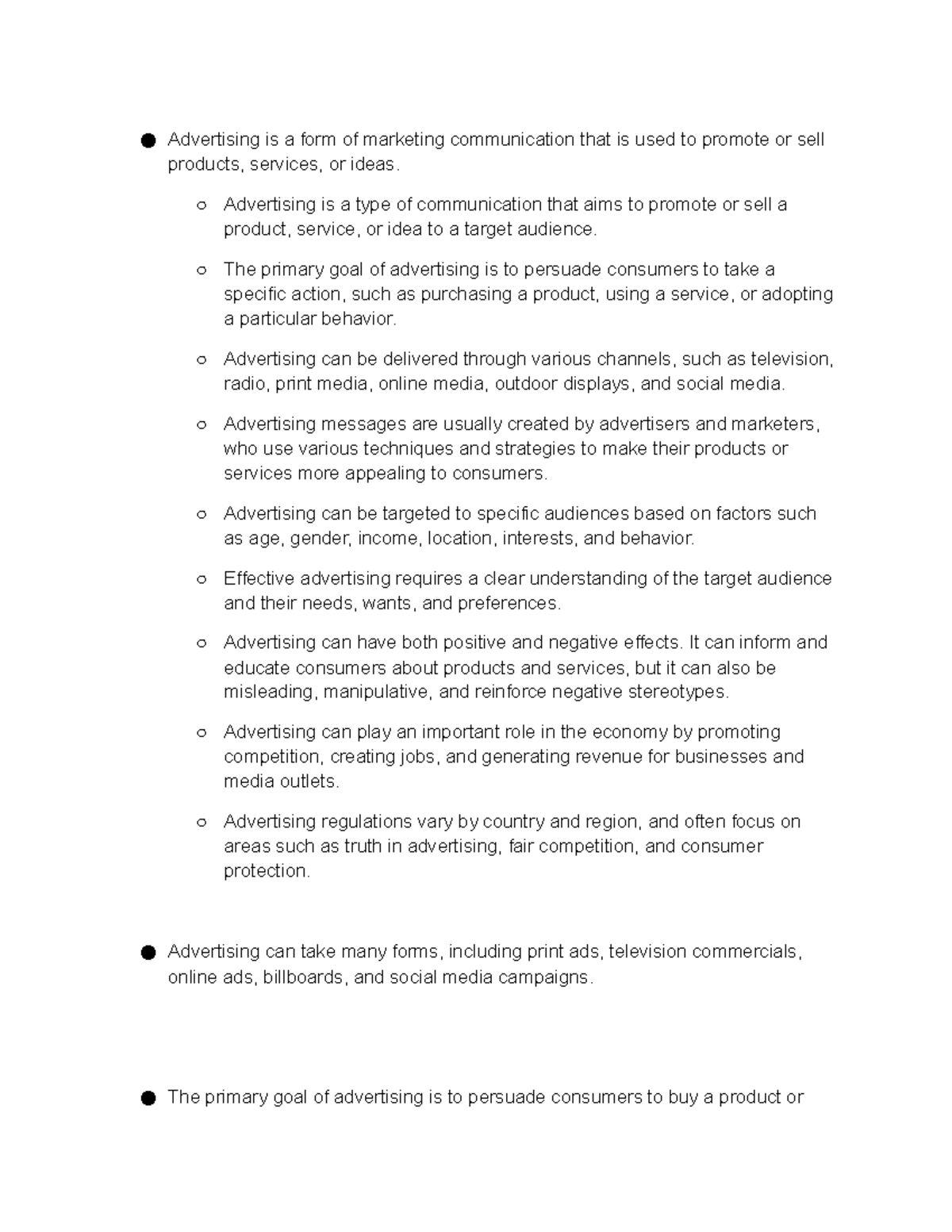 Notes - Advertising is a form of marketing communication that is used ...
