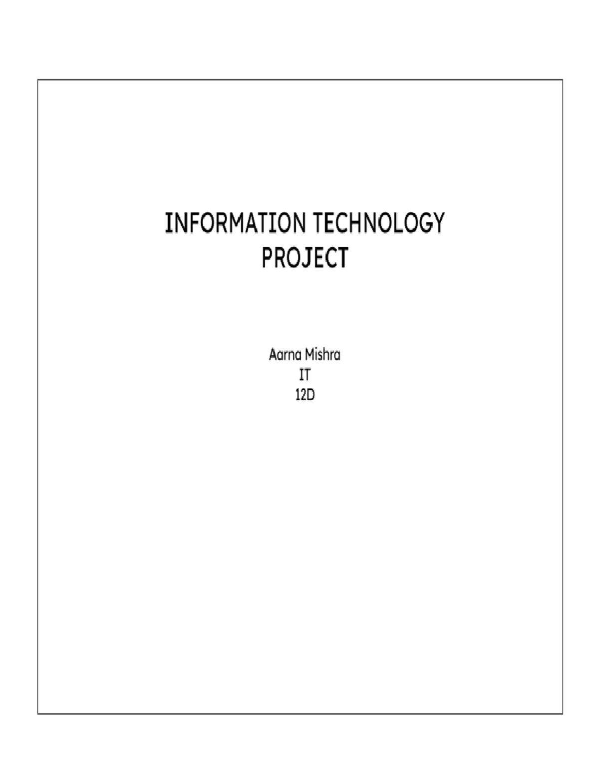 IT project 2023 - Information Technology in a Global Society SL - INDEX ...
