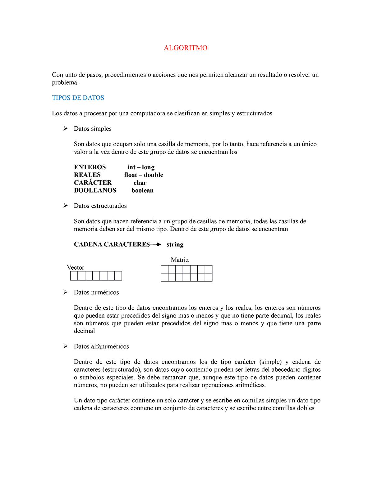 Estructuras Computacionales D1 (1) - ALGORITMO Conjunto De Pasos ...