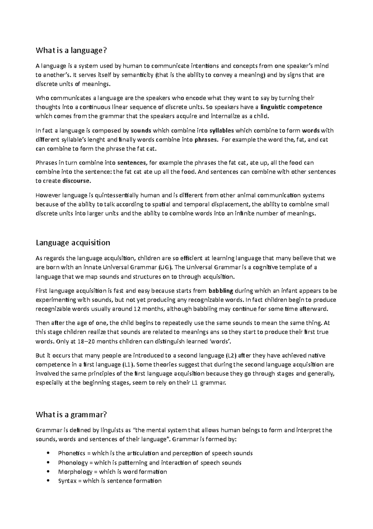 An Introduction to Language - What is a language? A language is a ...