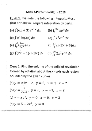 Revision problems on Tut 9 to Tut 11 - Revision problems on Tut 9 to ...